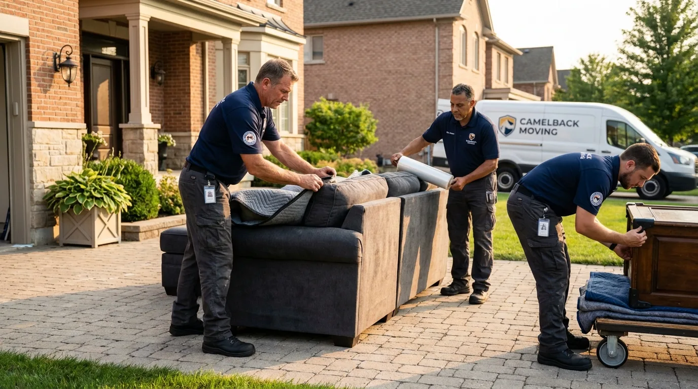 Large estate moving crew wrapping furniture in Maysville, KY